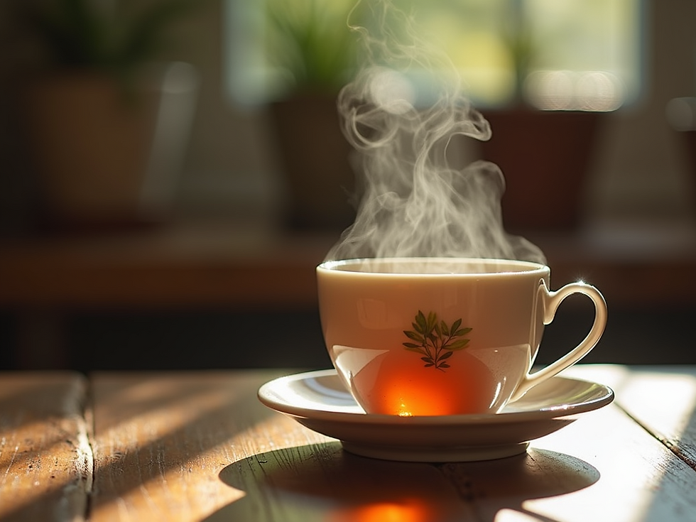 A-close-up-of-a-steaming-cup-of-herbal-tea-with-a-rustic-wooden-background-under-soft-dayl
